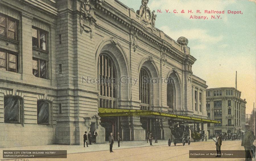 Postcard: New York Central & Hudson River Railroad Depot, Albany, New York
